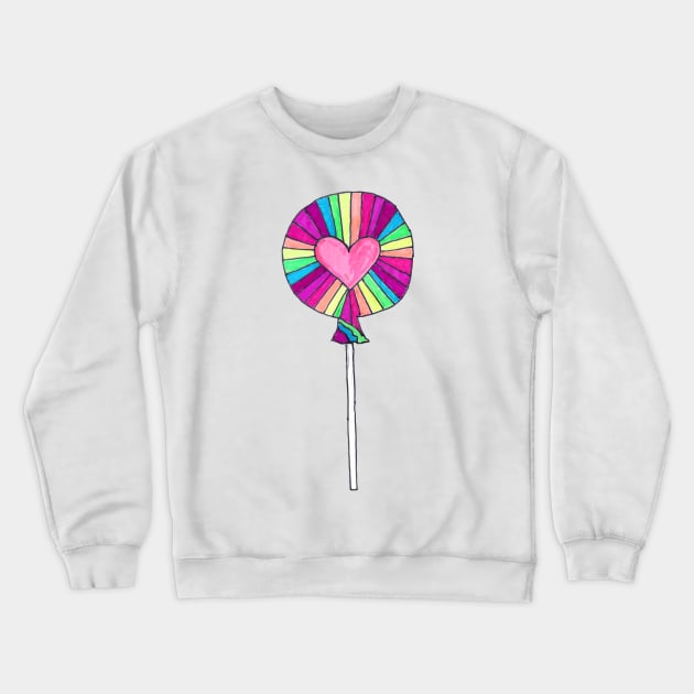 Cute Rainbow Lollipop Crewneck Sweatshirt by DaydreamerAlley